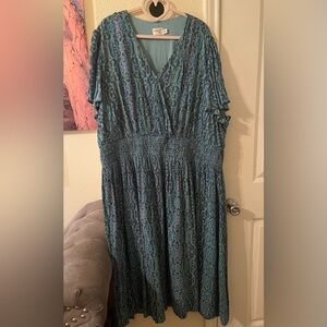 Plus Size Womens blue/green dress size 4X NEW